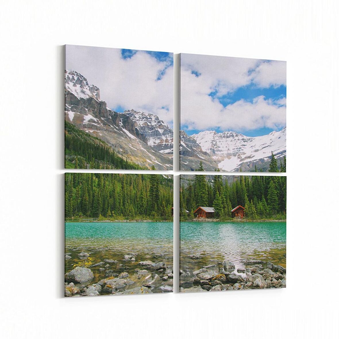 Olla 13673K4 Doğa / Manzara Görseli Kare 4'lü Kanvas Tablo (Ölçü: 145X145)