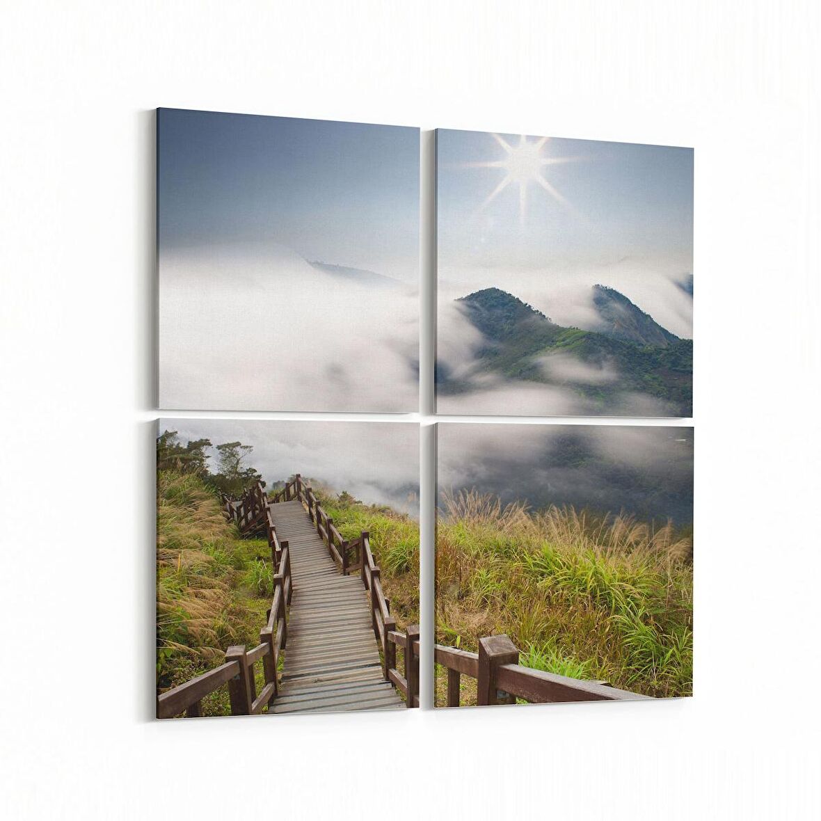 Olla 14618K4 Doğa / Manzara Görseli Kare 4'lü Kanvas Tablo (Ölçü: 105X105)