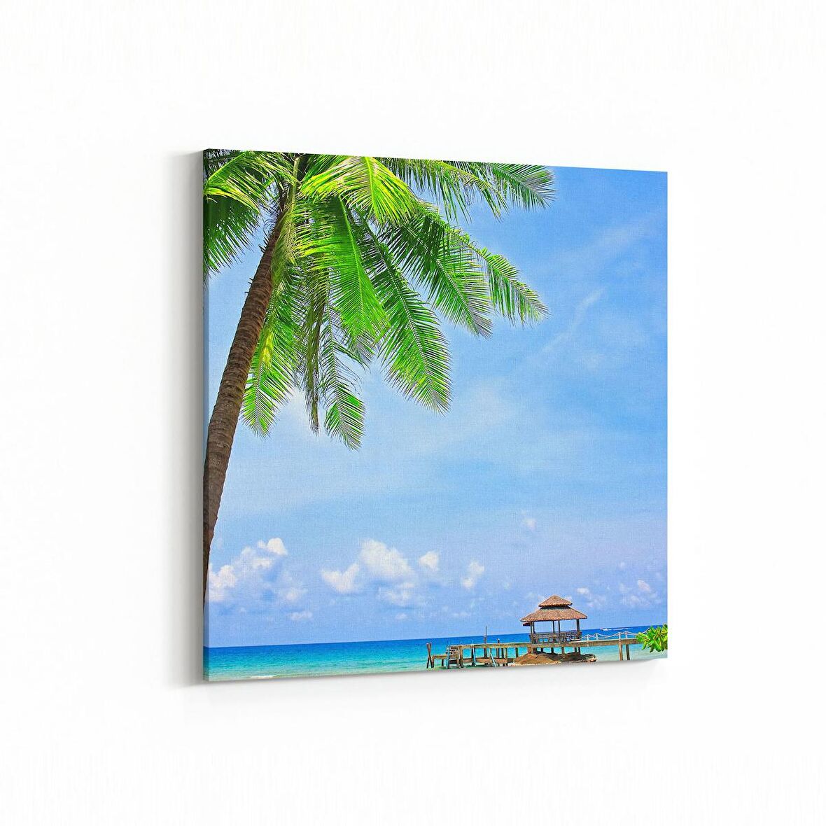 Olla 16416K Kumsal / Sahil Görseli Kare Kanvas Tablo (Ölçü: 30X30)