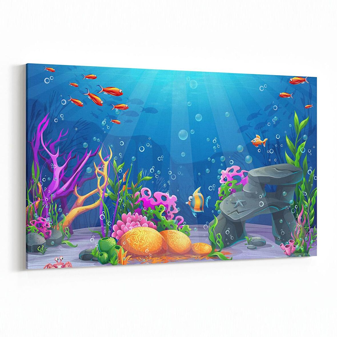 Olla 12146Y Akvaryum / Balık Görseli Yatay Kanvas Tablo (Ölçü: 150X100)