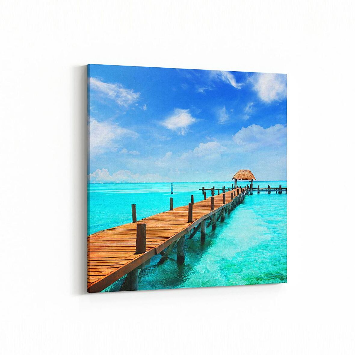 Olla 16404K Kumsal / Sahil Görseli Kare Kanvas Tablo (Ölçü: 25X25)