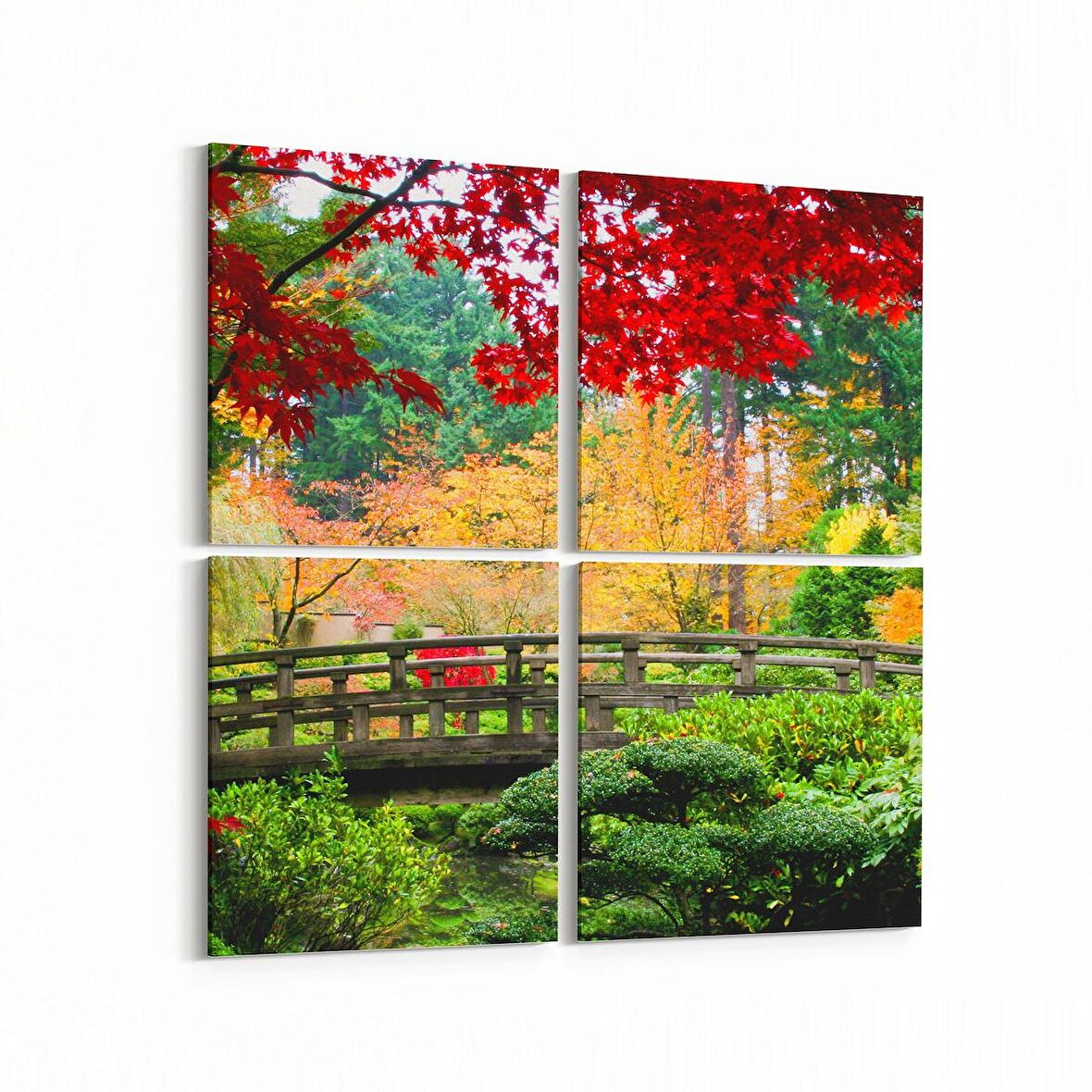 Olla 14447K4 Doğa / Manzara Görseli Kare 4'lü Kanvas Tablo (Ölçü: 145X145)