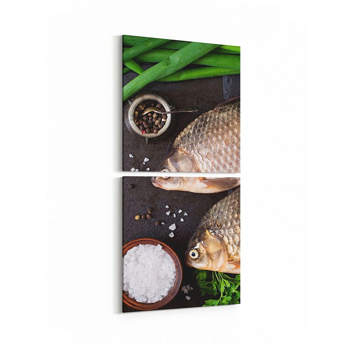 Olla 15197K2D Gıda Görseli 2'li Dikey Kanvas Tablo (Ölçü: 30X65)
