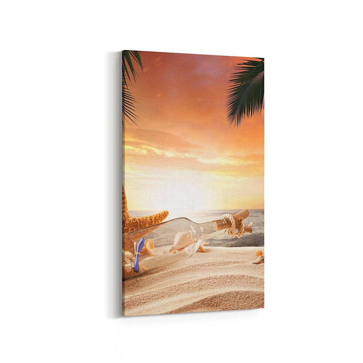 Olla 16038DD Günbatımı Görseli Dikey Dar Kanvas Tablo (Ölçü: 30X60)