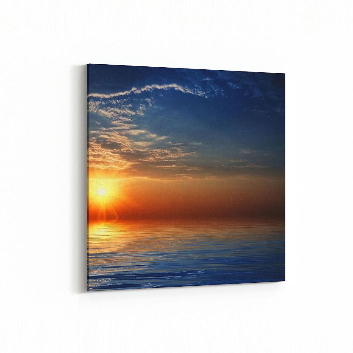 Olla 15952K Günbatımı Görseli Kare Kanvas Tablo (Ölçü: 40X40)