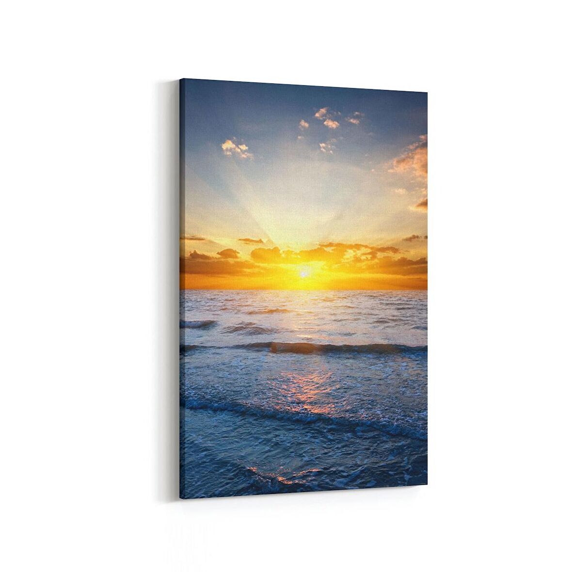 Olla 16113D Günbatımı Görseli Dikey Kanvas Tablo (Ölçü: 60X90)