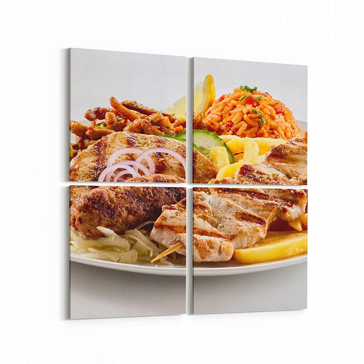 Olla 14970K4 Gıda Görseli Kare 4'lü Kanvas Tablo (Ölçü: 125X125)