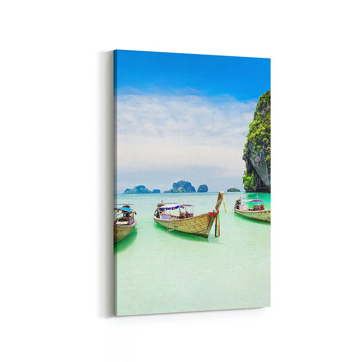 Olla 16397D Kumsal / Sahil Görseli Dikey Kanvas Tablo (Ölçü: 60X90)