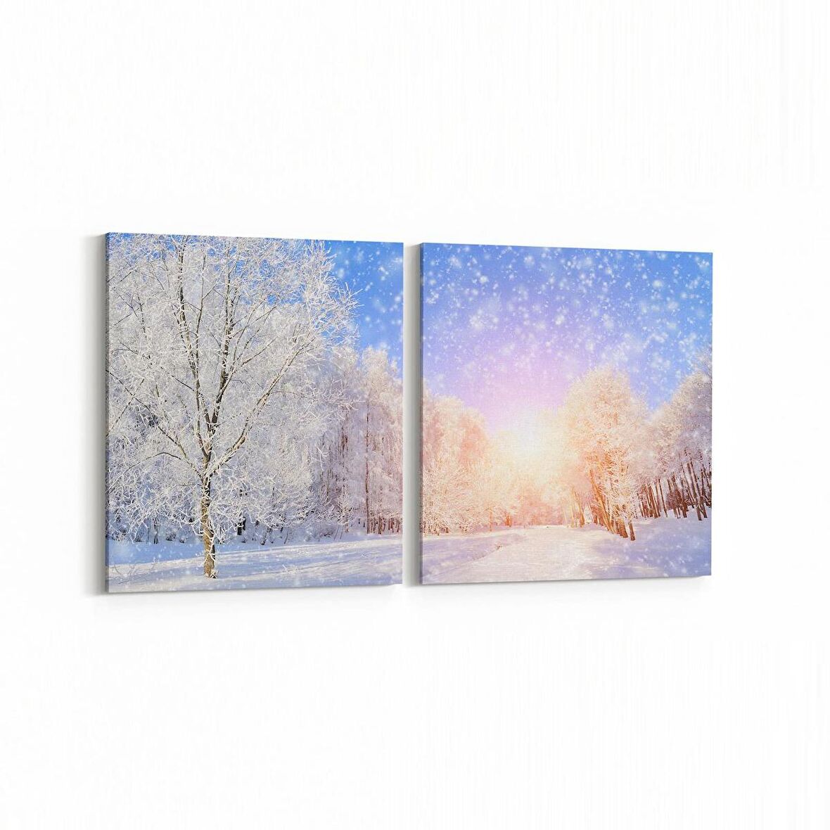 Olla 13372K2Y Doğa / Manzara Görseli Kare 2'li Yatay Kanvas Tablo (Ölçü: 125X60)