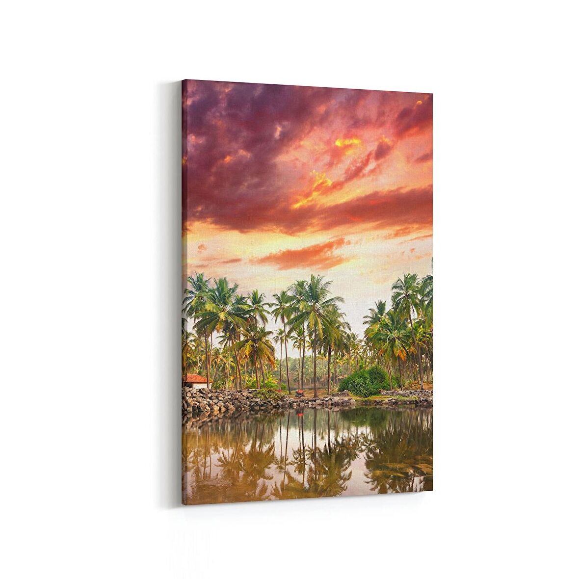 Olla 16122D Günbatımı Görseli Dikey Kanvas Tablo (Ölçü: 100X150)