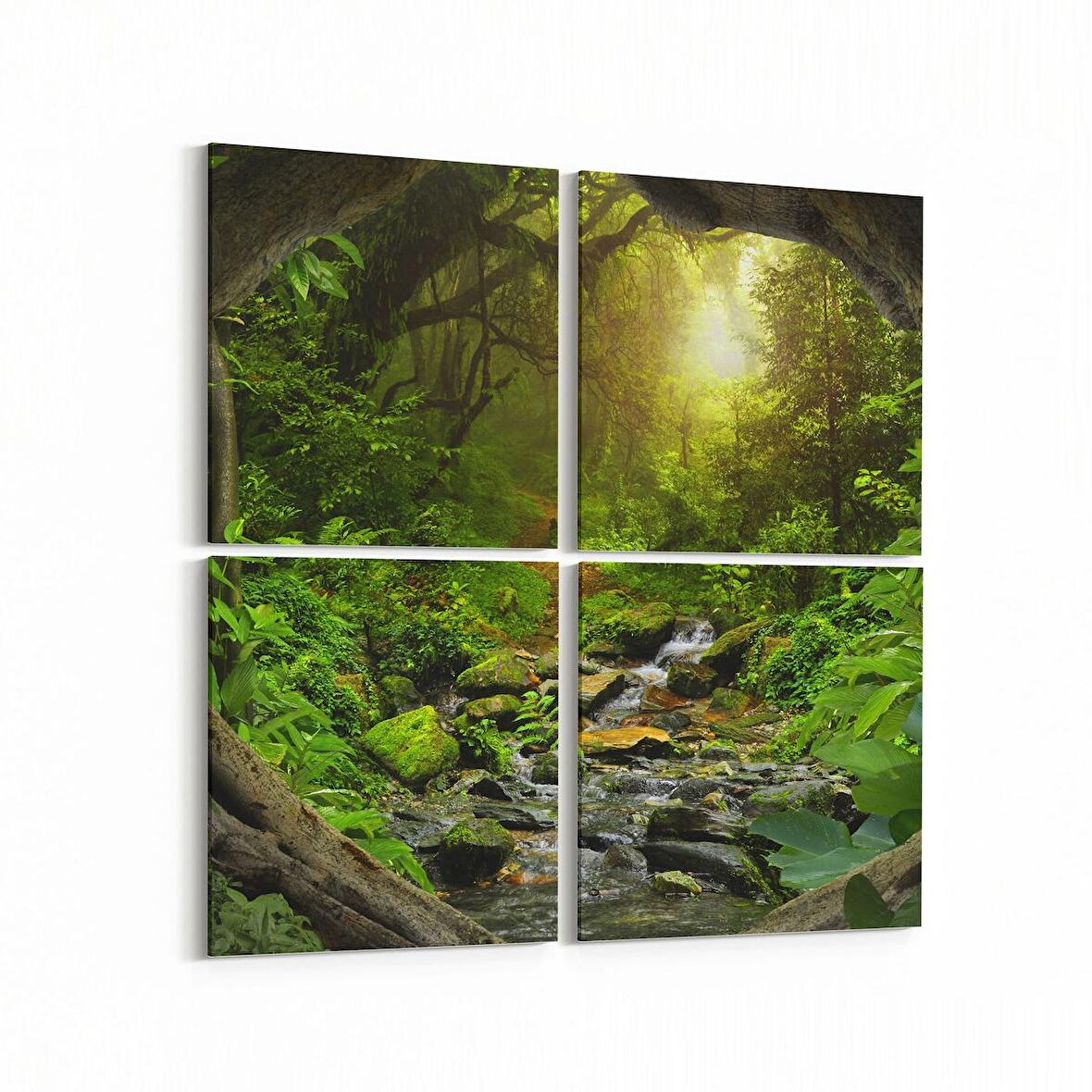 Olla 14132K4 Doğa / Manzara Görseli Kare 4'lü Kanvas Tablo (Ölçü: 145X145)