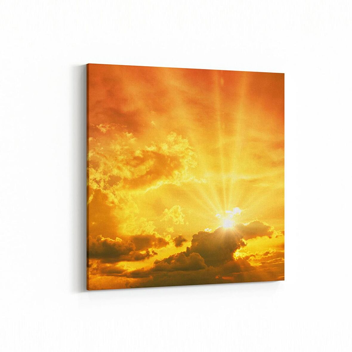 Olla 16117K Günbatımı Görseli Kare Kanvas Tablo (Ölçü: 25X25)