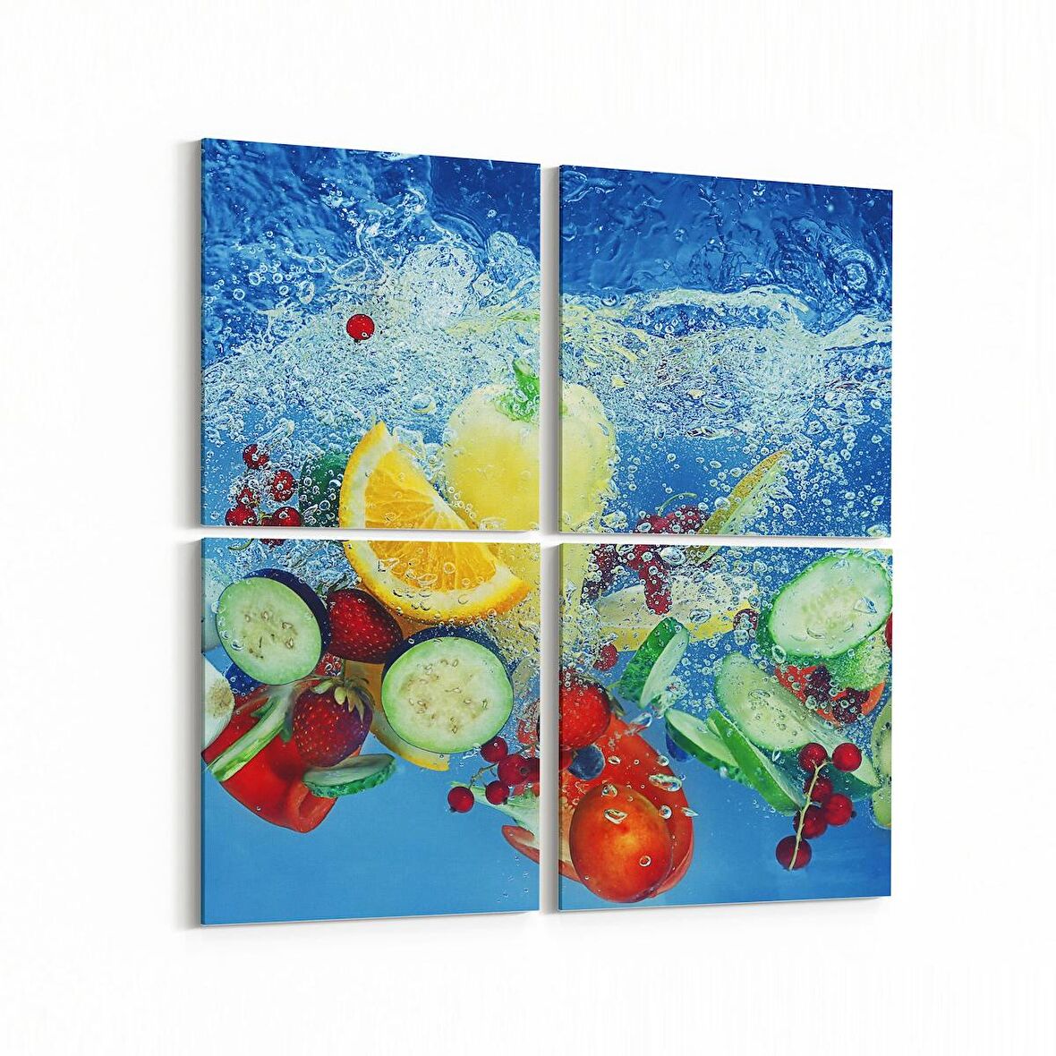 Olla 15213K4 Gıda Görseli Kare 4'lü Kanvas Tablo (Ölçü: 125X125)