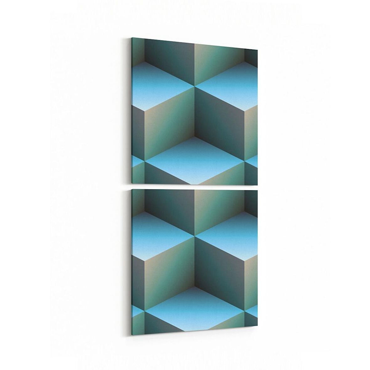 Olla 14946K2D Geometrik Desen Görseli Kare 2'li Dikey Kanvas Tablo (Ölçü: 30X65)