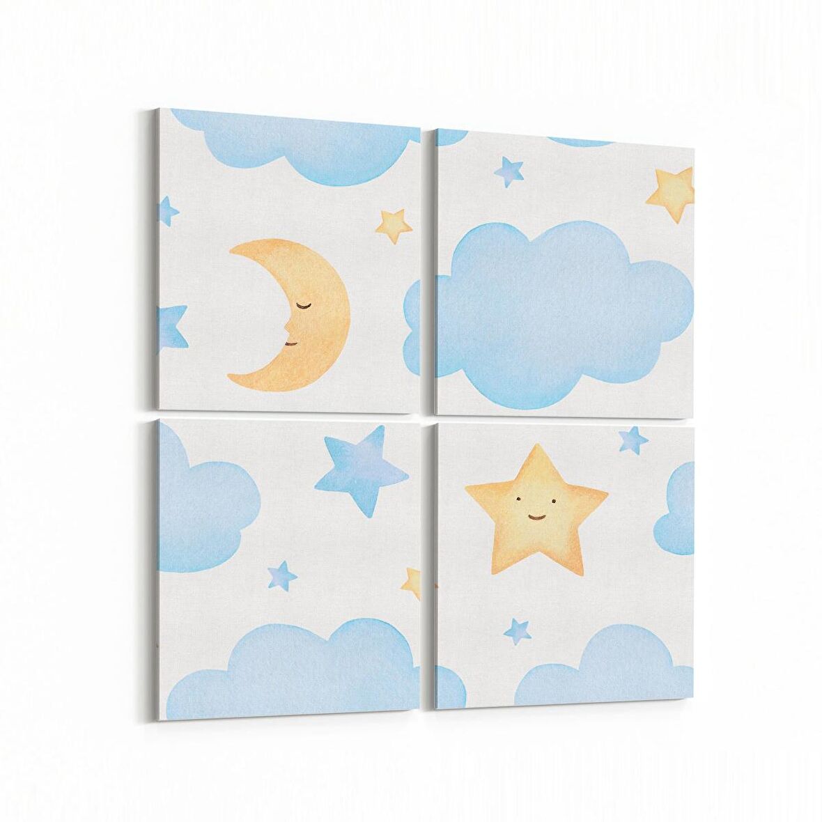 Olla 12802K4 Çocuk Odası Görseli 4'lü Kanvas Tablo (Ölçü: 145X145)