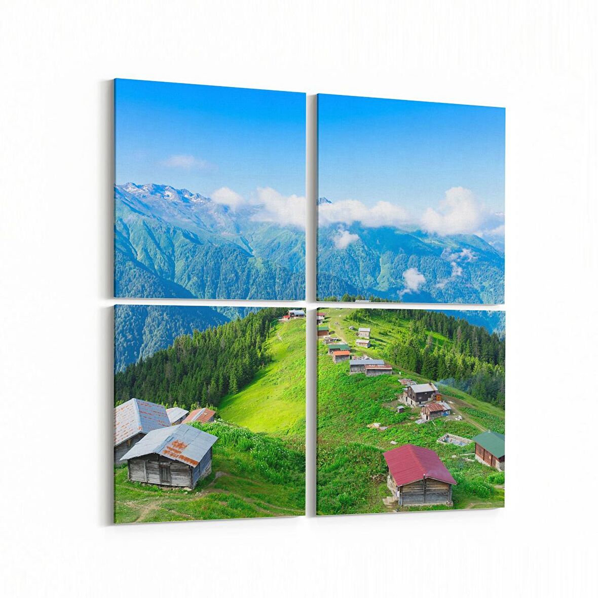 Olla 13194K4 Doğa / Manzara Görseli Kare 4'lü Kanvas Tablo (Ölçü: 105X105)