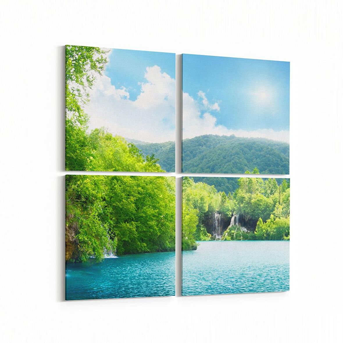 Olla 14414K4 Doğa / Manzara Görseli Kare 4'lü Kanvas Tablo (Ölçü: 145X145)