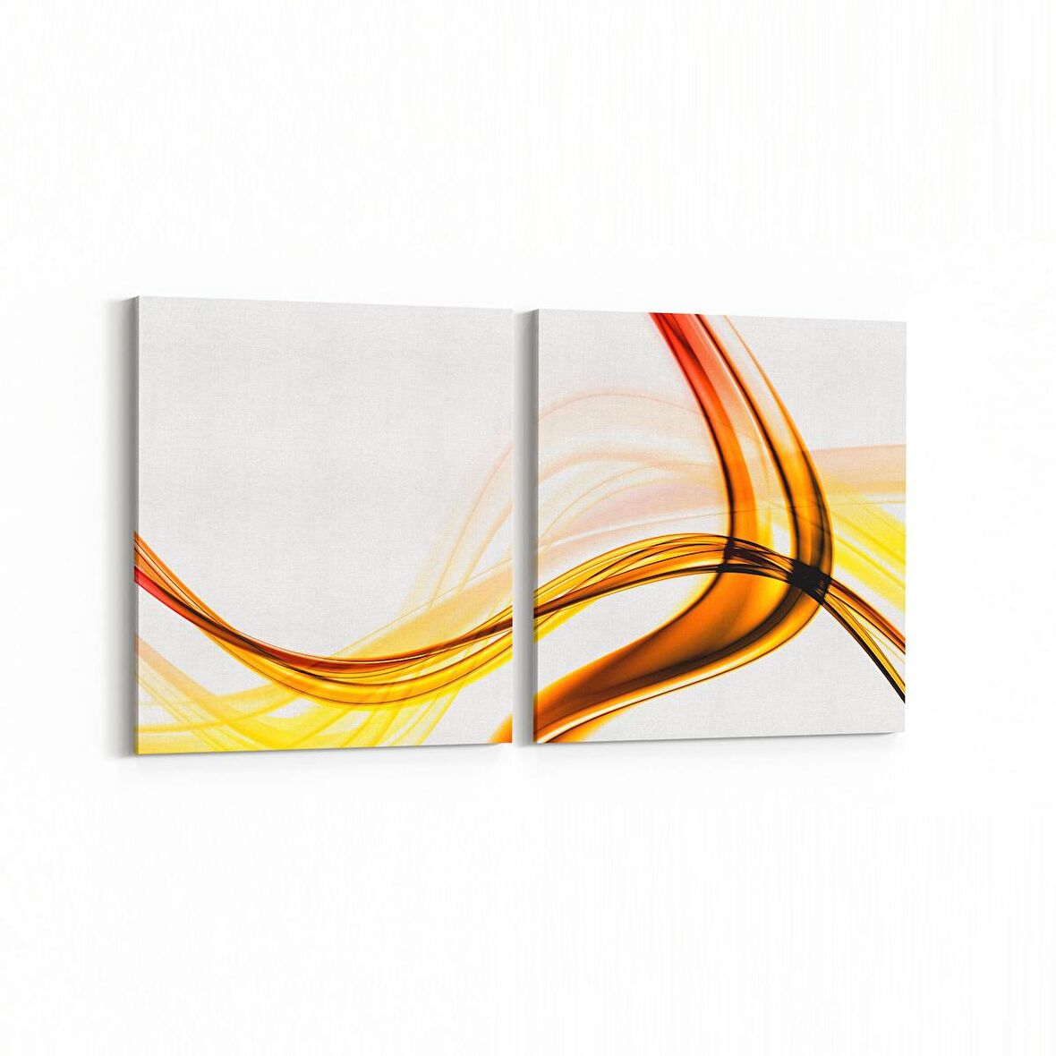 Olla 10204K2Y Abstract Görsel Kare 2'li Yatay Kanvas Tablo (Ölçü: 65X30)