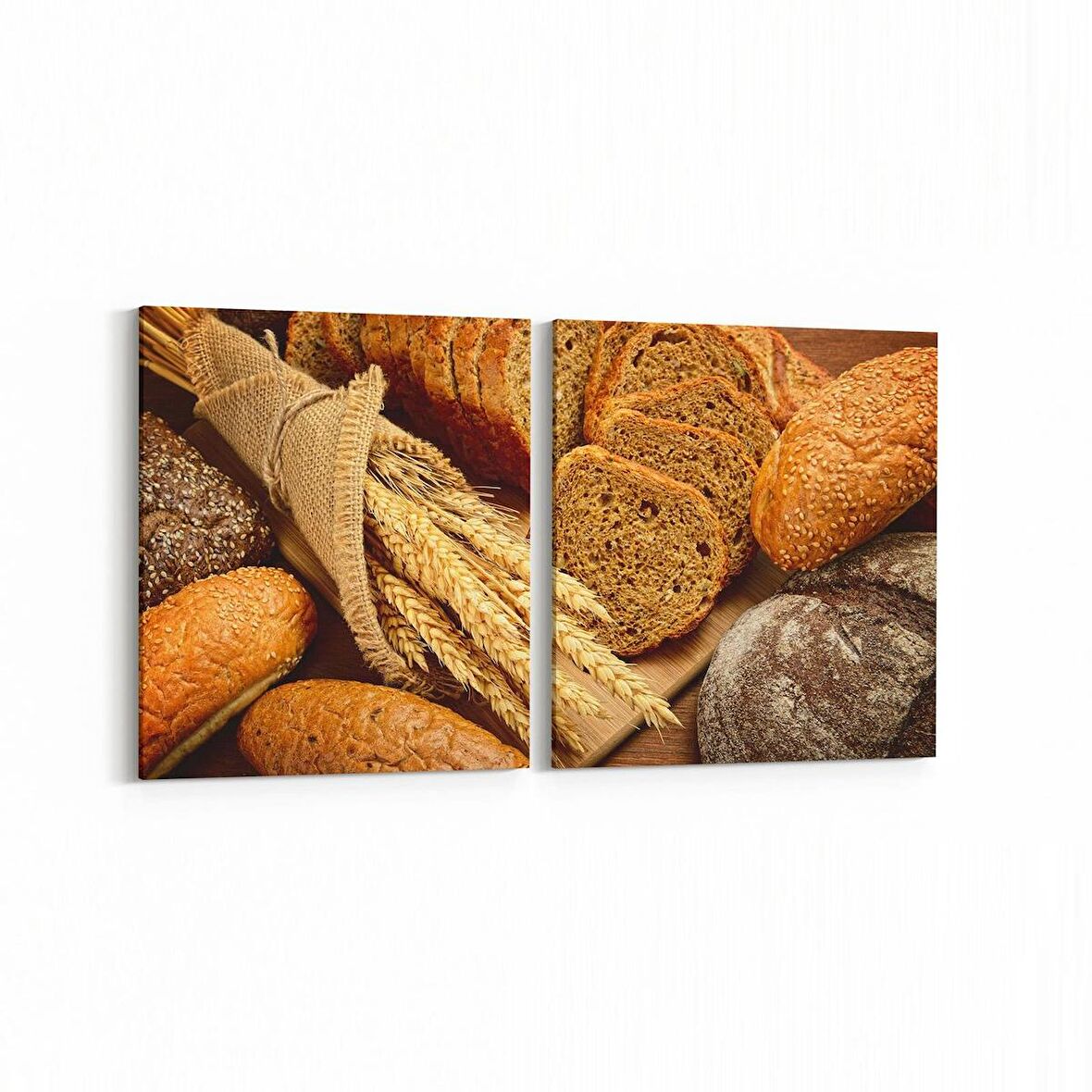 Olla 15038K2Y Gıda Görseli Kare 2'li Yatay Kanvas Tablo (Ölçü: 125X60)