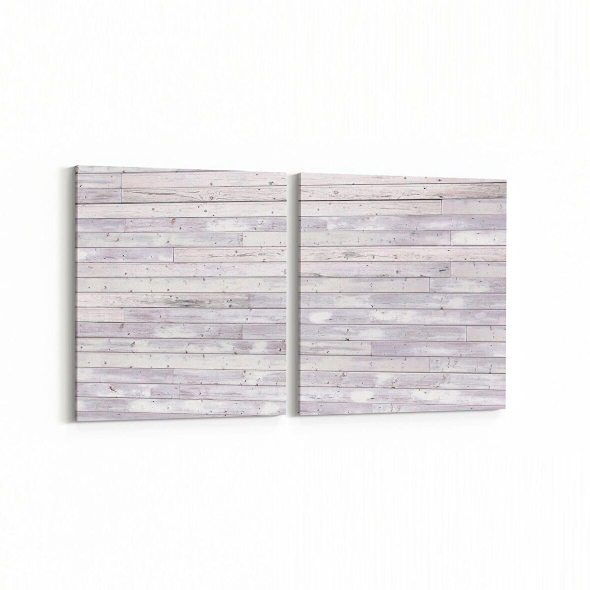 Olla 11976K2Y Ahşap Desen Görseli Kare 2'li Yatay Kanvas Tablo (Ölçü: 105X50)