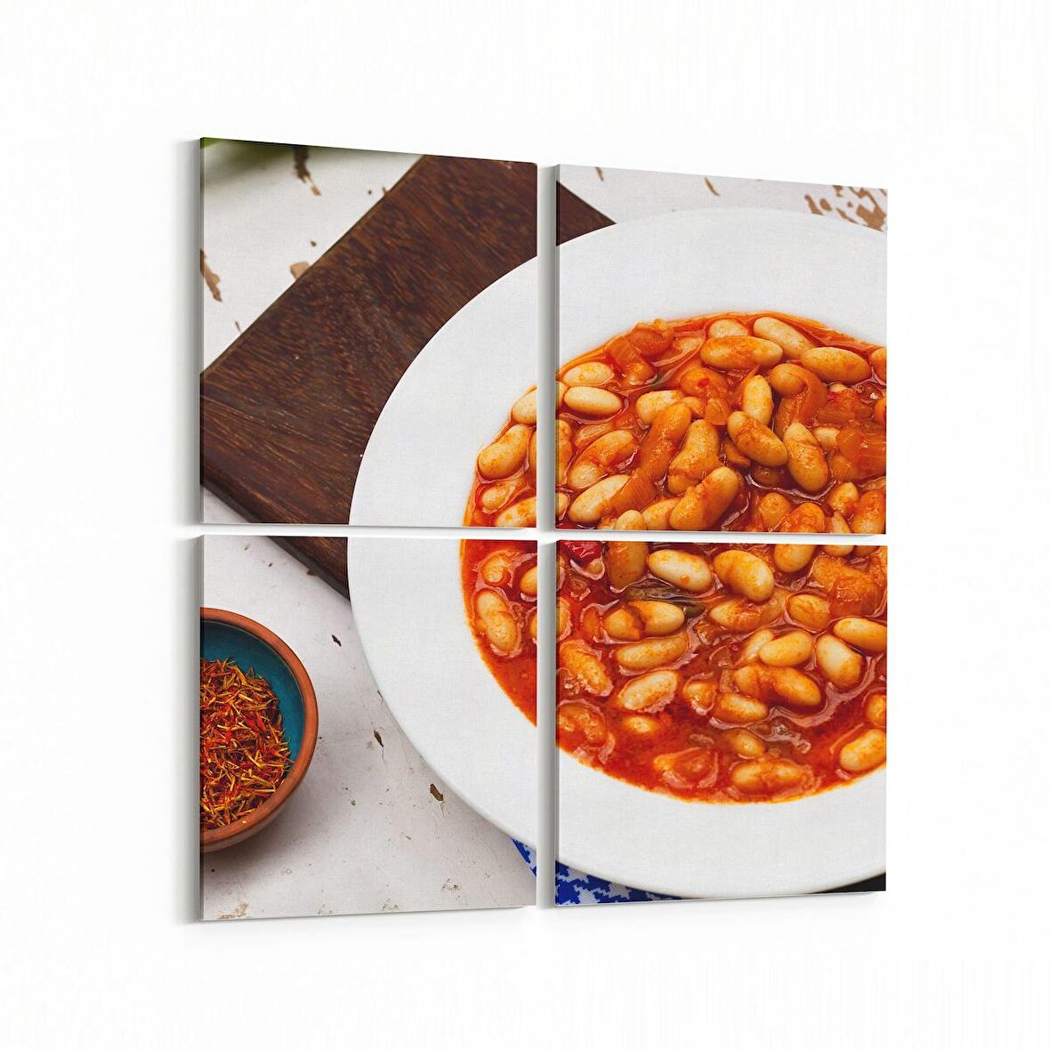 Olla 15269K4 Gıda Görseli Kare 4'lü Kanvas Tablo (Ölçü: 145X145)