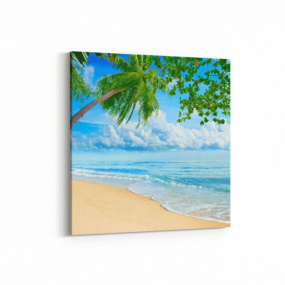 Olla 16344K Kumsal / Sahil Görseli Kare Kanvas Tablo (Ölçü: 30X30)