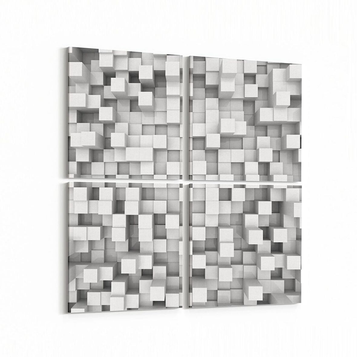 Olla 10052K4 Abstract 3 Boyut Görsel Kare 4'lü Kanvas Tablo (Ölçü: 65X65)