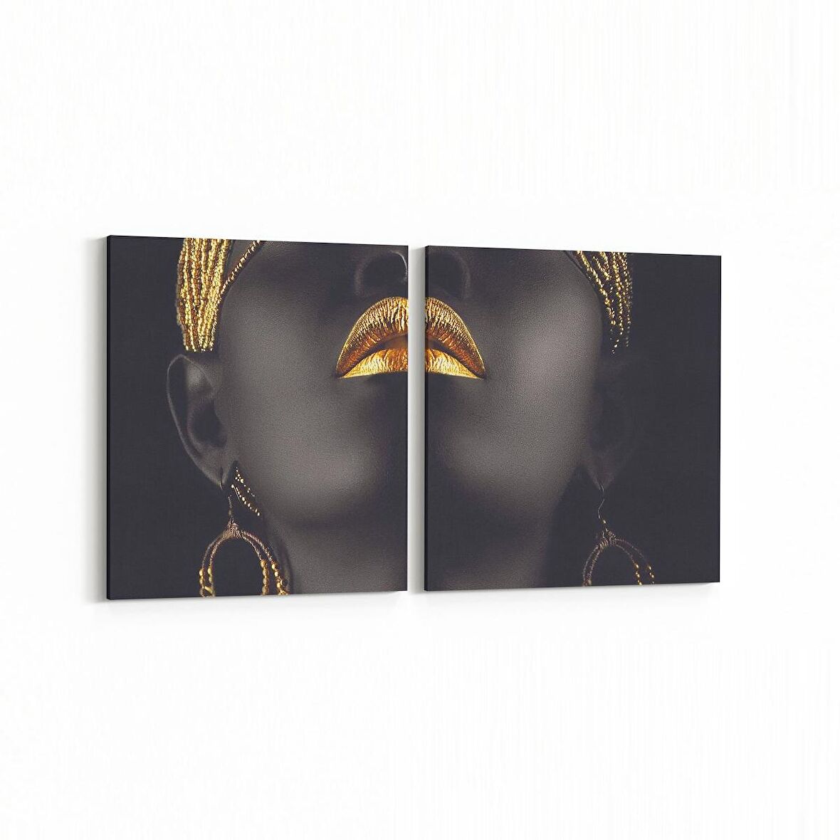 Olla 16825K2Y Model / Manken Görseli 2'li Yatay Kanvas Tablo (Ölçü: 145X70)