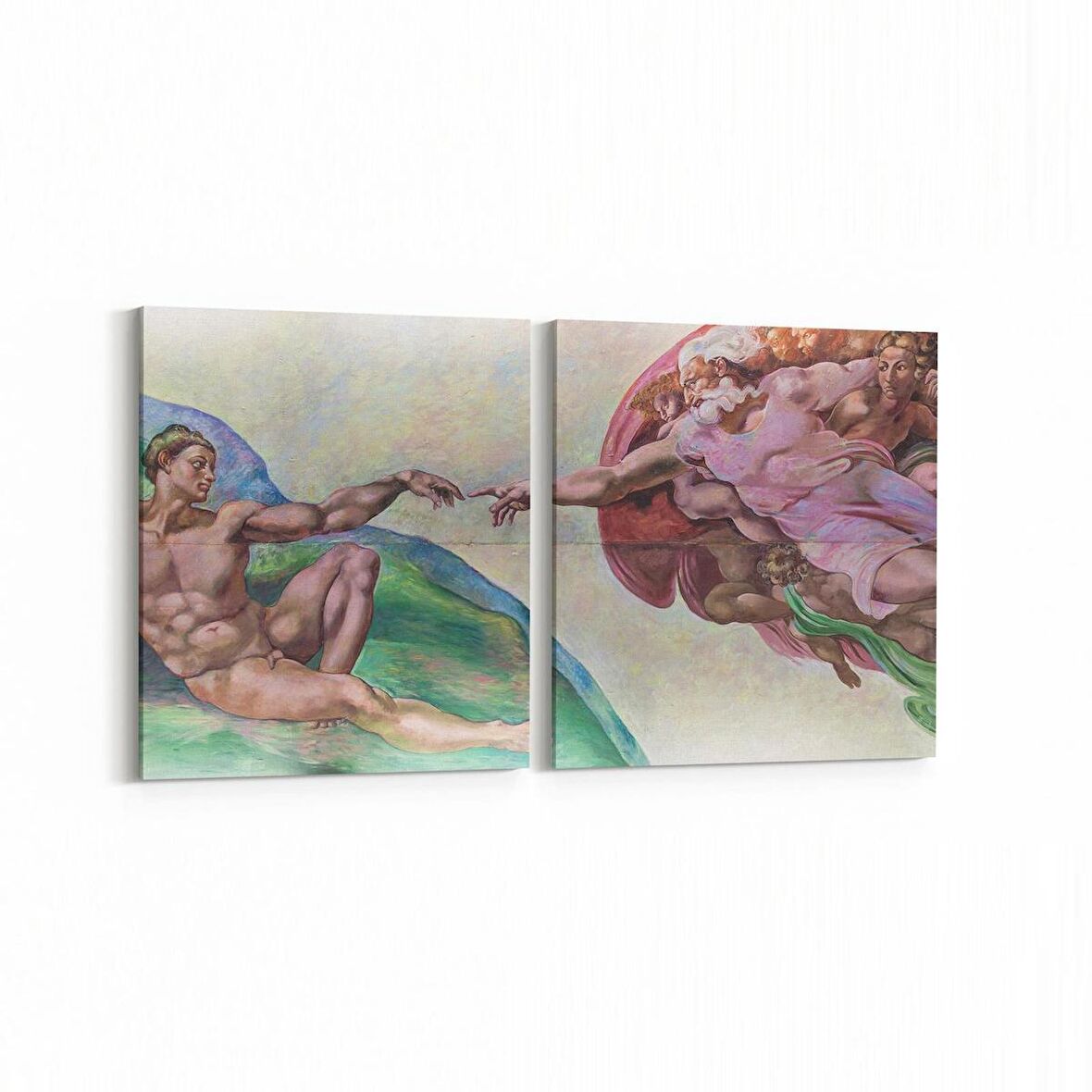 Olla 16263K2Y Heykel / Sanat Görseli Kare 2'li Yatay Kanvas Tablo (Ölçü: 145X70)