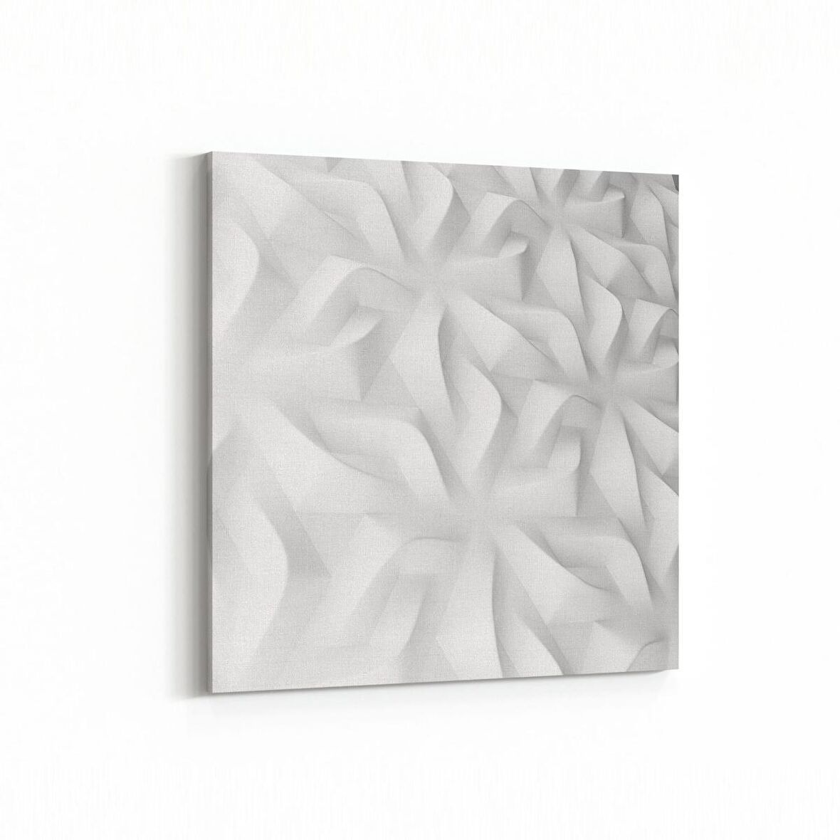Olla 10455K Beyaz Kabartma Görseli Kare Kanvas Tablo (Ölçü: 25X25)