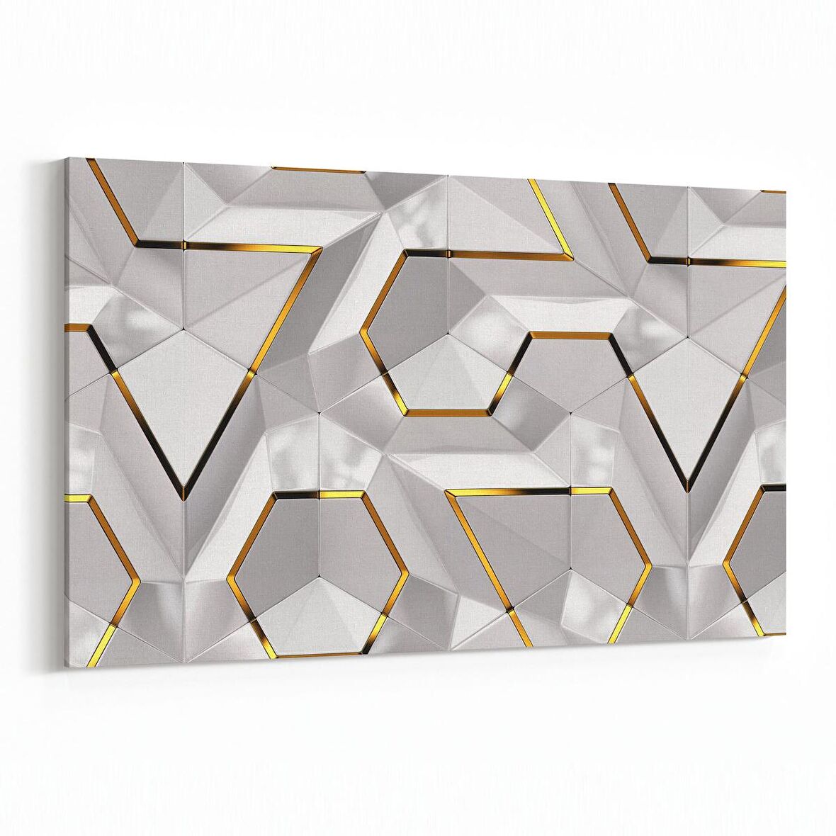 Olla 14889Y Geometrik Desen Görseli Yatay Kanvas Tablo (Ölçü: 90X60)