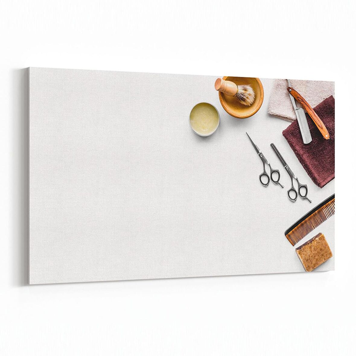 Olla 16337Y Kuaför / Berber Görseli Yatay Kanvas Tablo (Ölçü: 150X100)