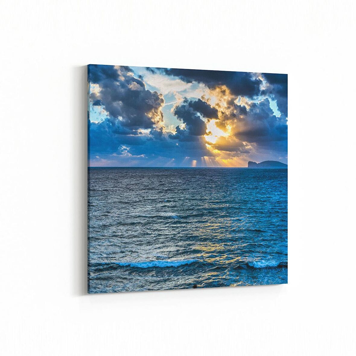 Olla 16045K Günbatımı Görseli Kare Kanvas Tablo (Ölçü: 60X60)