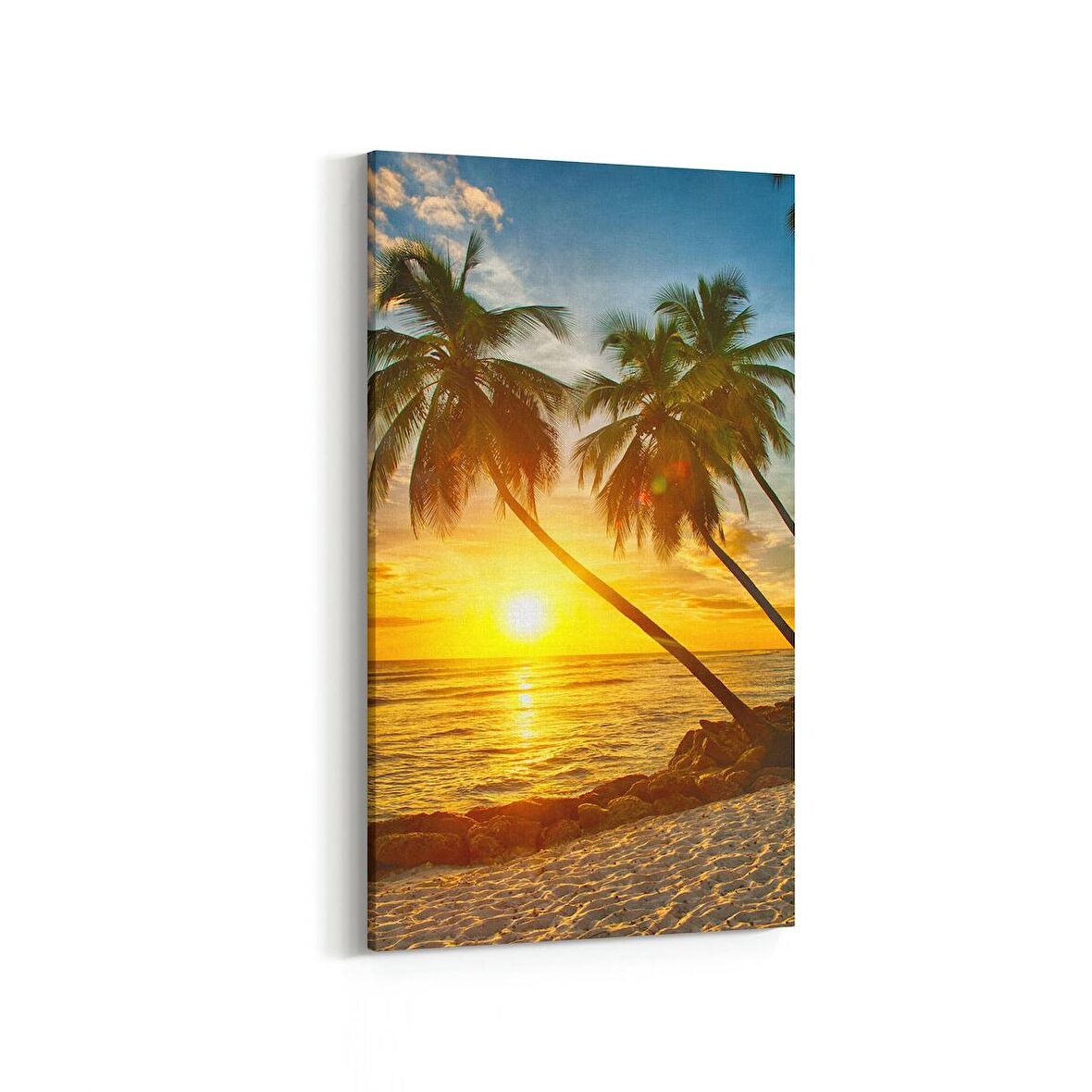 Olla 15998DD Günbatımı Görseli Dikey Dar Kanvas Tablo (Ölçü: 40X80)