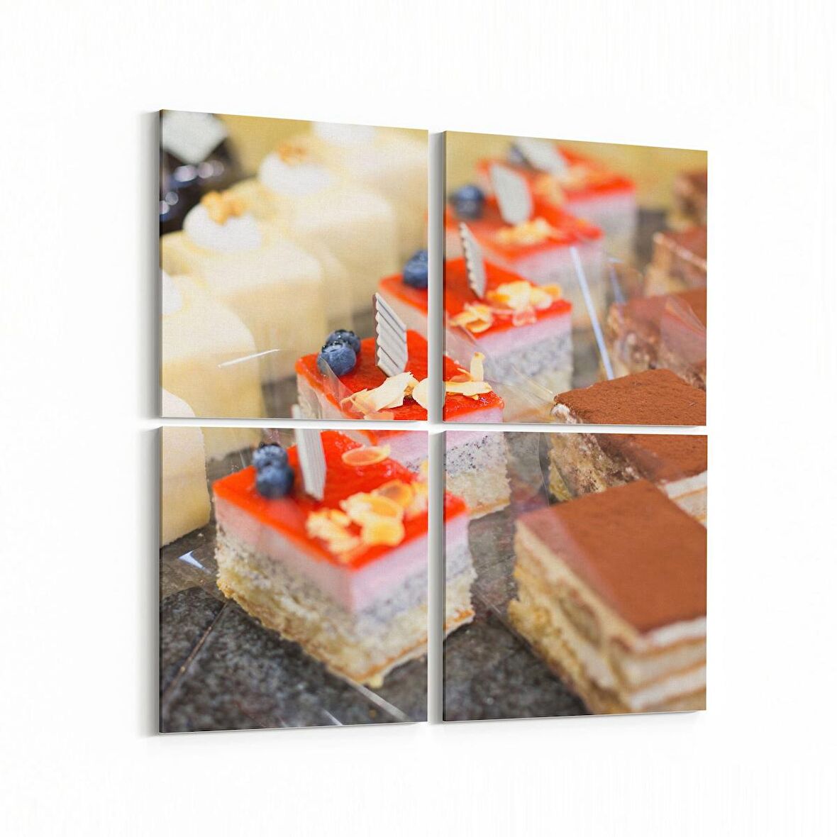 Olla 15101K4 Gıda Görseli Kare 4'lü Kanvas Tablo (Ölçü: 145X145)