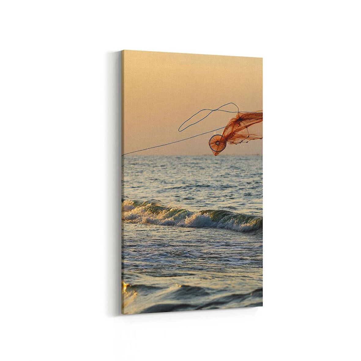 Olla 15983DD Günbatımı Görseli Dikey Dar Kanvas Tablo (Ölçü: 30X60)