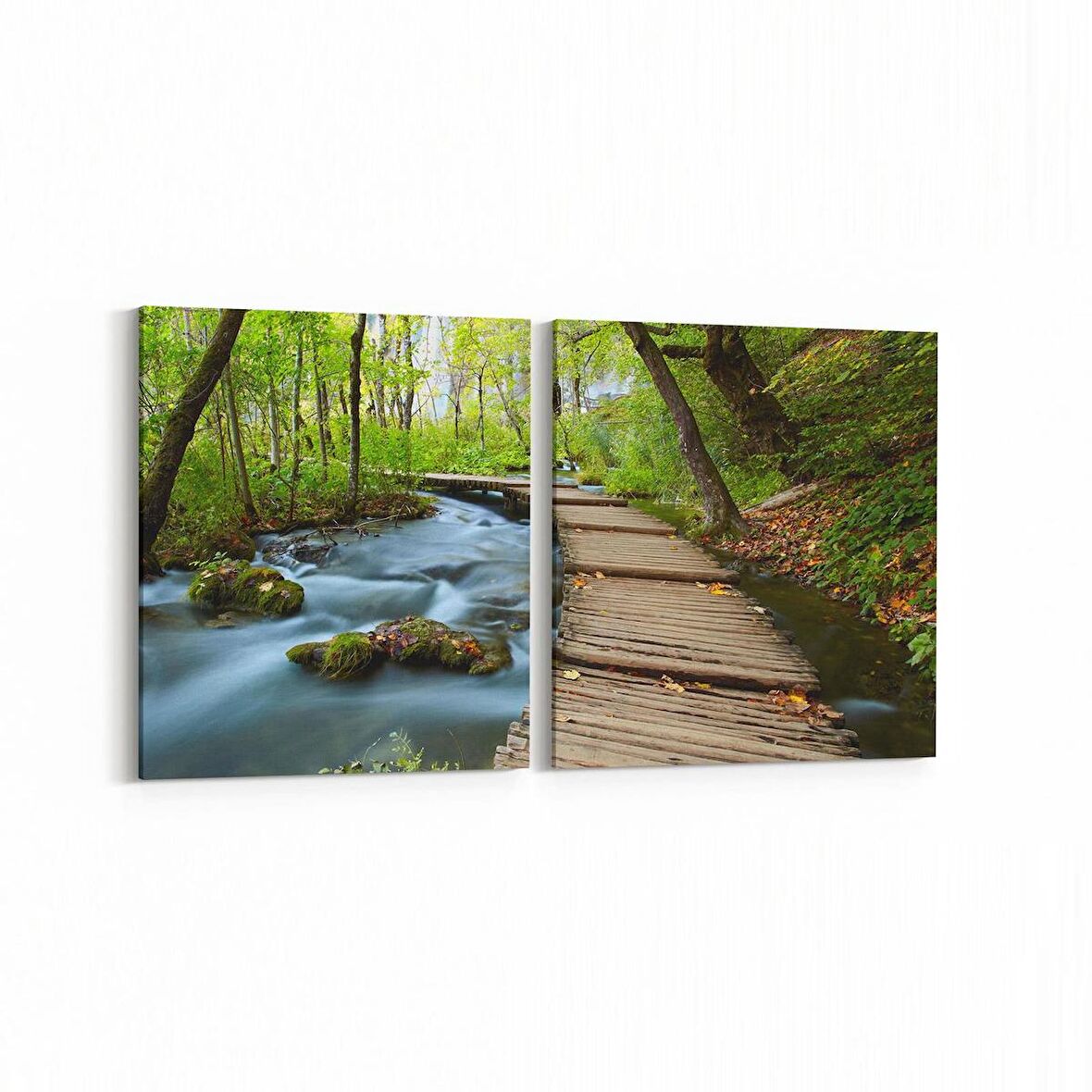 Olla 13290K2Y Doğa / Manzara Görseli Kare 2'li Yatay Kanvas Tablo (Ölçü: 145X70)