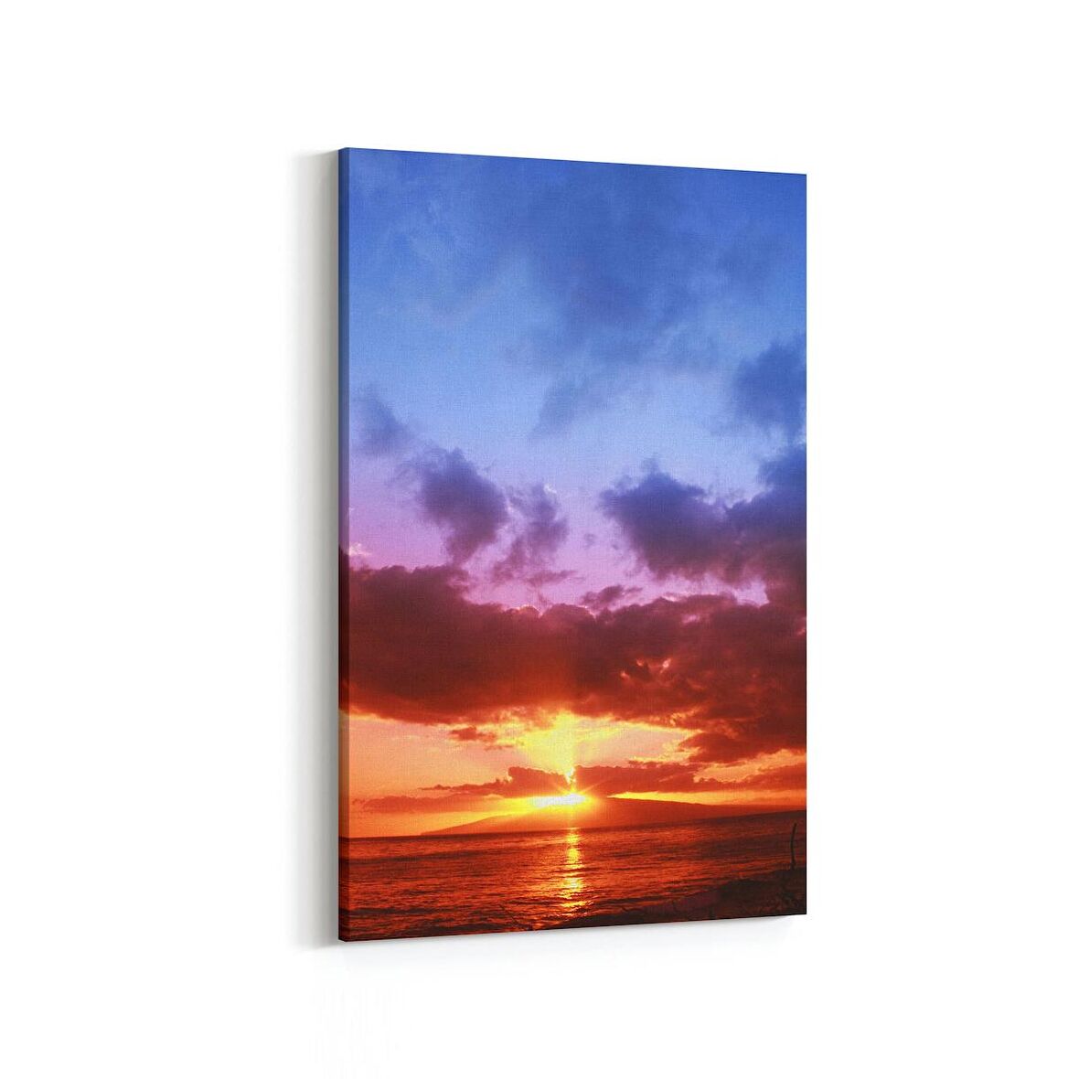 Olla 15980D Günbatımı Görseli Dikey Kanvas Tablo (Ölçü: 100X150)