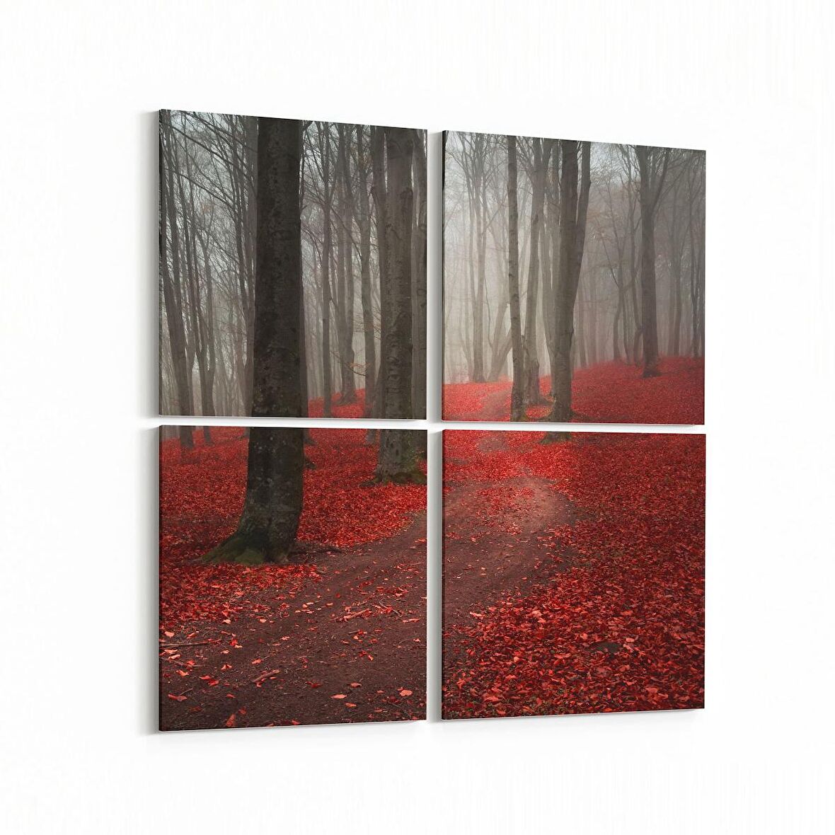 Olla 13355K4 Doğa / Manzara Görseli Kare 4'lü Kanvas Tablo (Ölçü: 145X145)