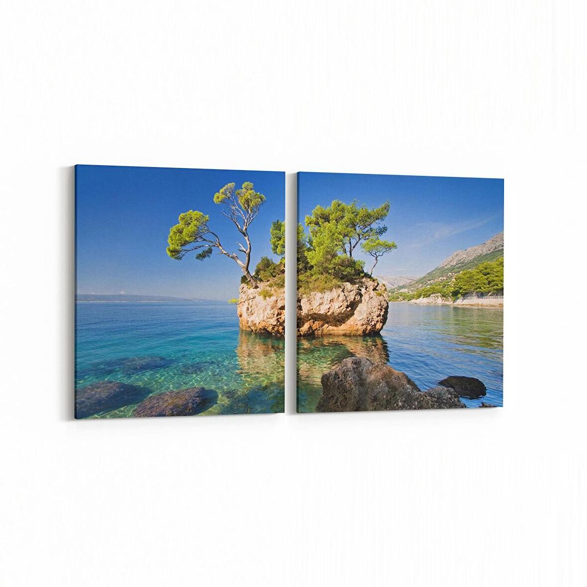 Olla 14581K2Y Doğa / Manzara Görseli Kare 2'li Yatay Kanvas Tablo (Ölçü: 85X40)