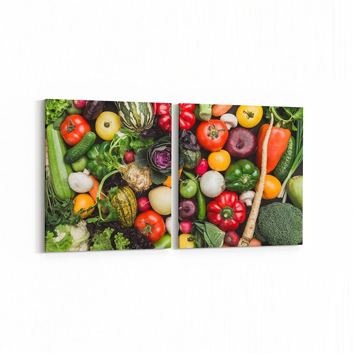 Olla 15022K2Y Gıda Görseli Kare 2'li Yatay Kanvas Tablo (Ölçü: 125X60)