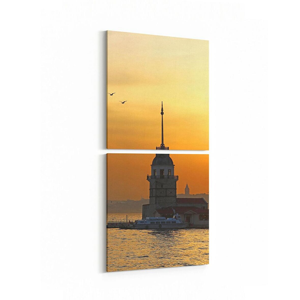 Olla 17896KD Yapı Görseli Kare 2'li Dikey Kanvas Tablo (Ölçü: 30X65)