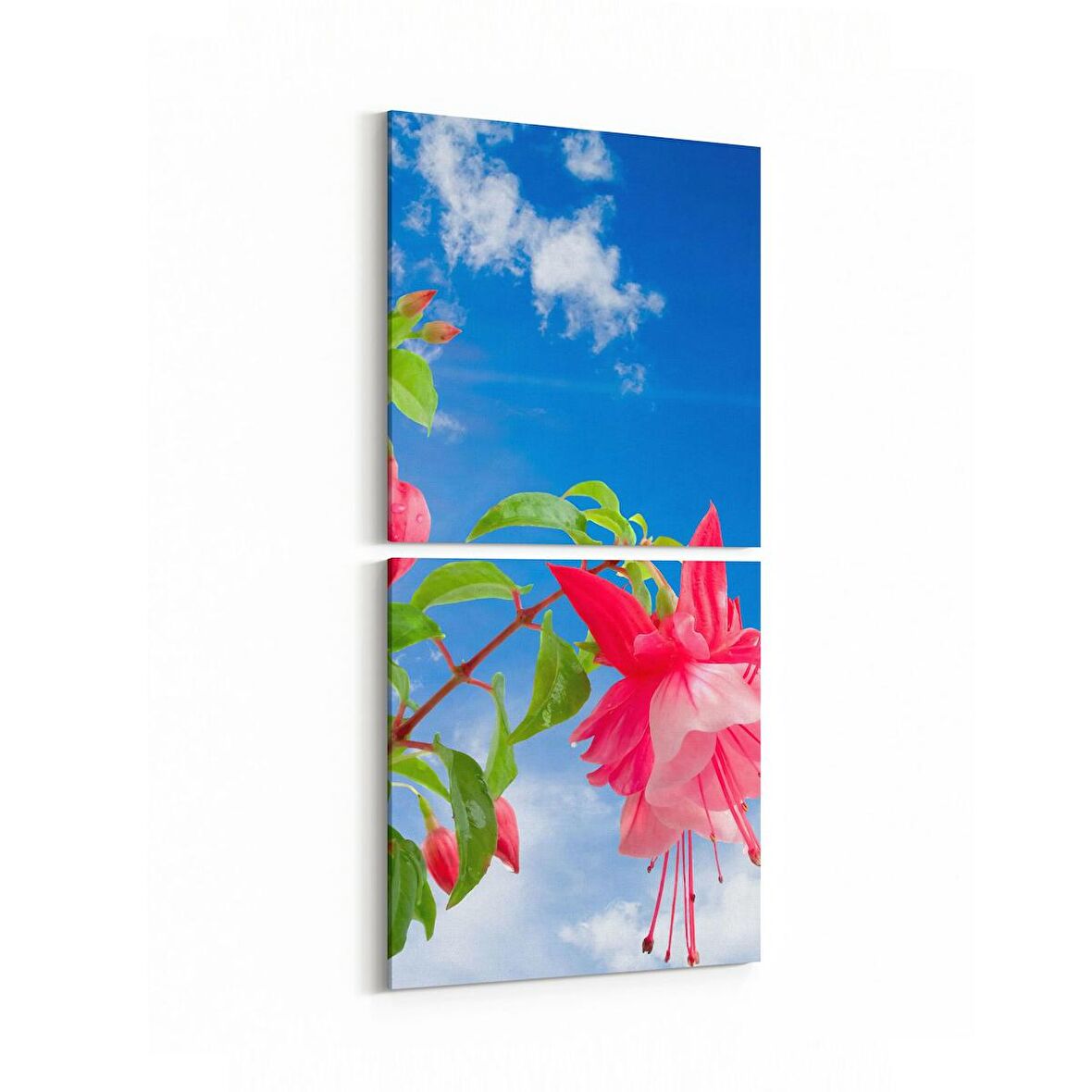 Olla 11002K2D Ağaç Görseli Kare 2'li Dikey Kanvas Tablo (Ölçü: 30X65)