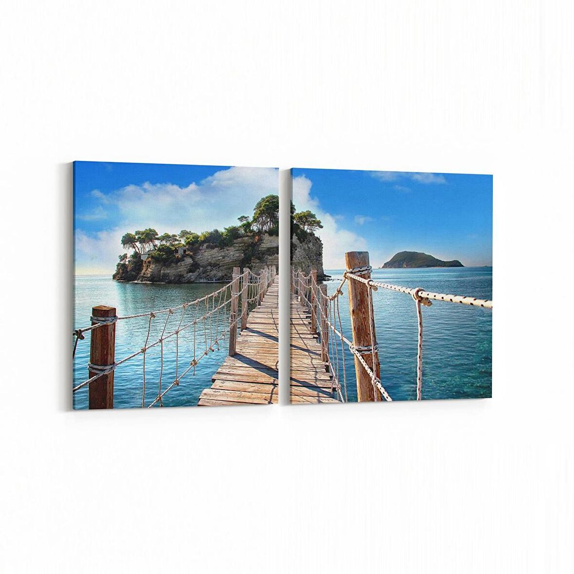 Olla 13302K2Y Doğa / Manzara Görseli Kare 2'li Yatay Kanvas Tablo (Ölçü: 145X70)