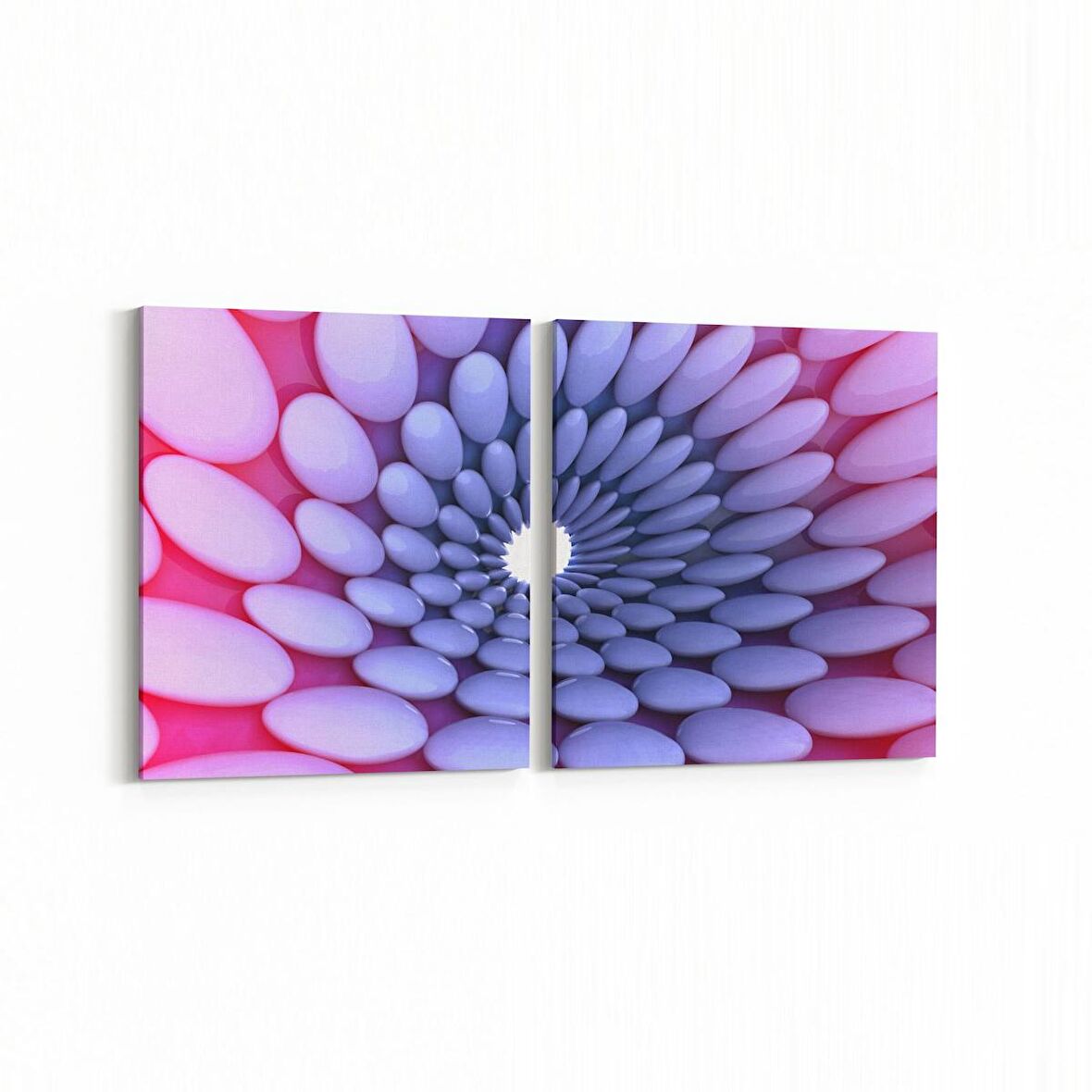 Olla 10218K2Y Abstract Girdap Görsel Kare 2'li Yatay Kanvas Tablo (Ölçü: 145X70)