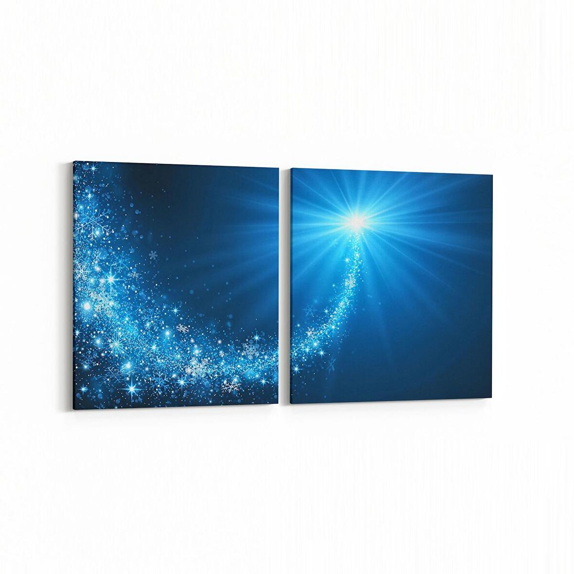 Olla 10332K2Y Abstract Görsel Kare 2'li Yatay Kanvas Tablo (Ölçü: 85X40)