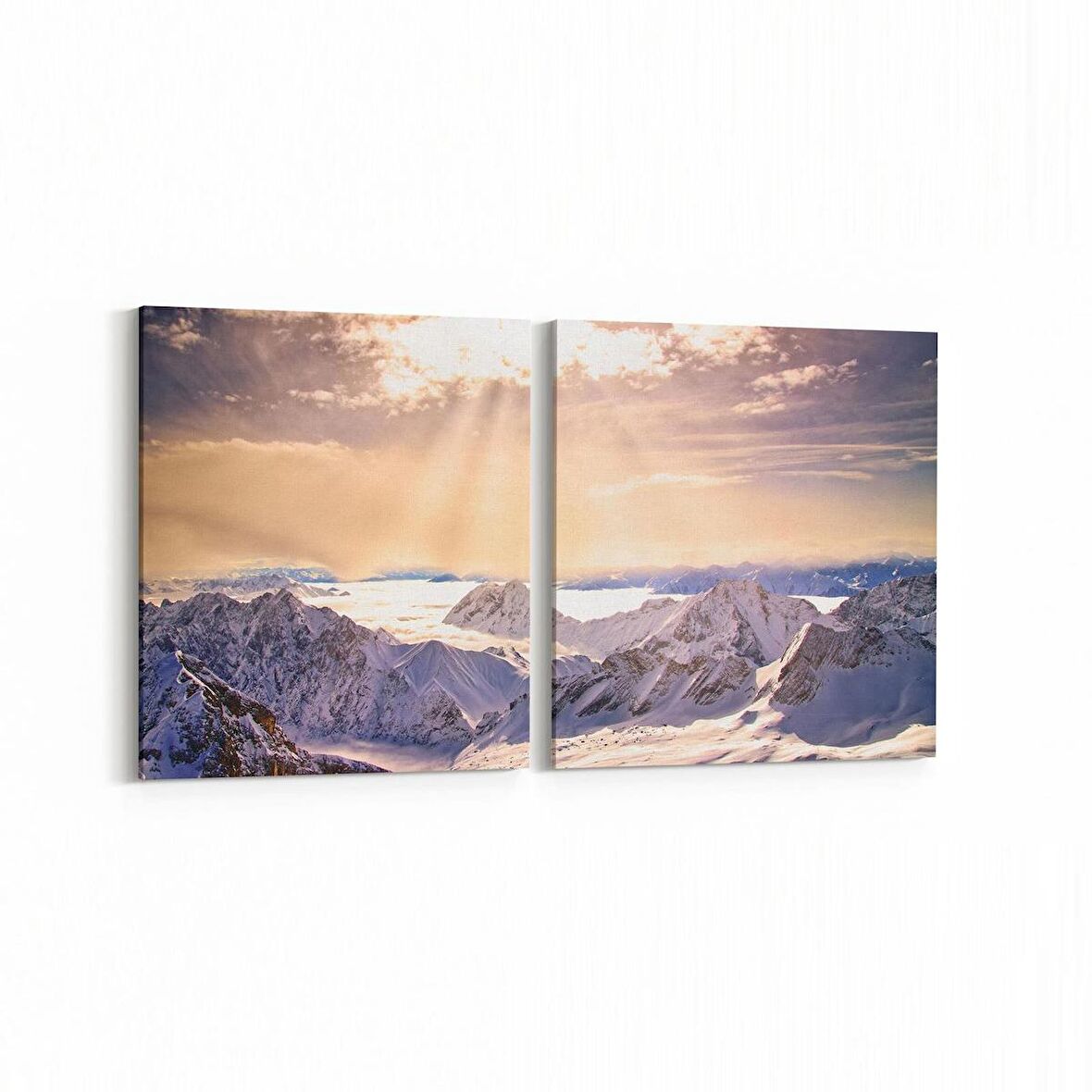 Olla 13183K2Y Doğa / Manzara Görseli Kare 2'li Yatay Kanvas Tablo (Ölçü: 145X70)