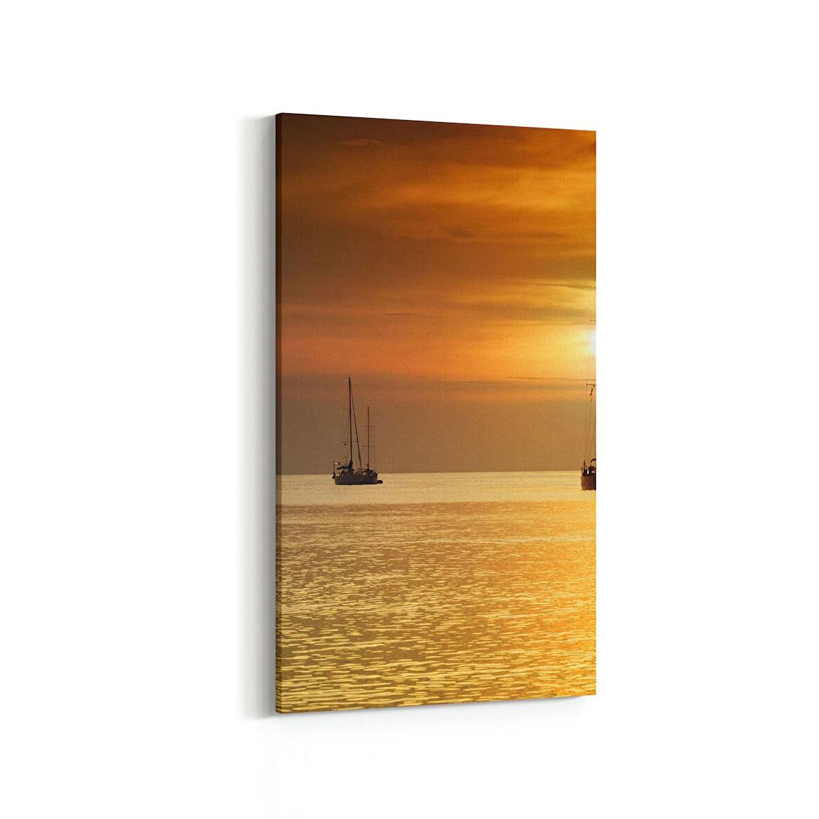 Olla 15926DD Günbatımı Görseli Dikey Dar Kanvas Tablo (Ölçü: 40X80)