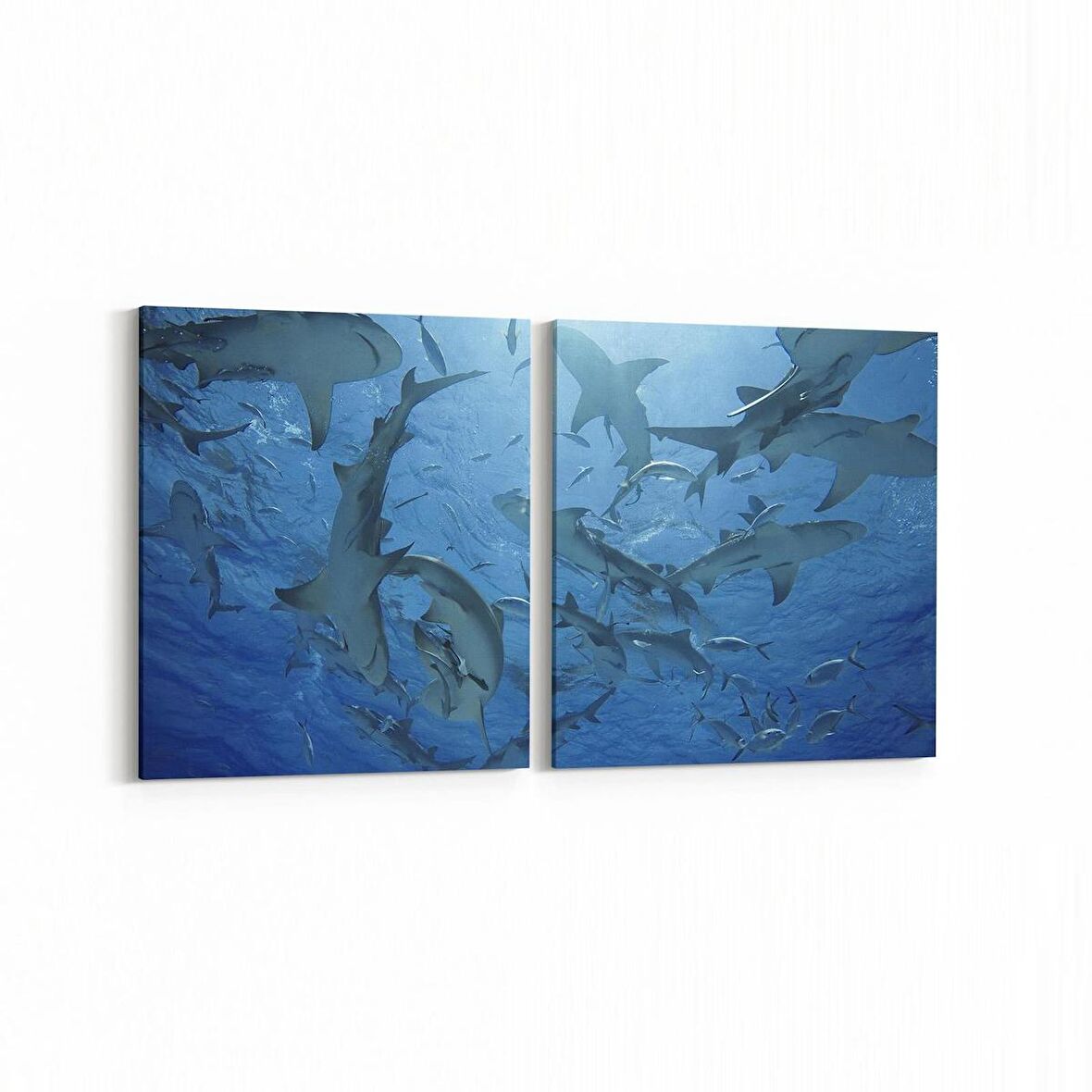 Olla 12936K2Y Deniz / Okyanus Görseli Kare 2'li Yatay Kanvas Tablo (Ölçü: 85X40)