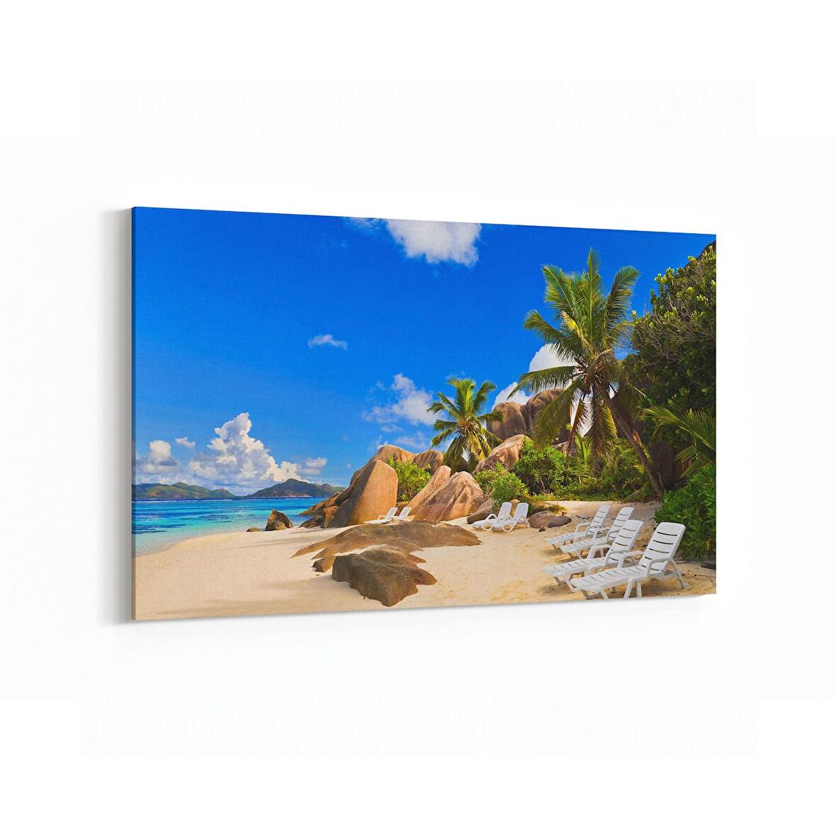 Olla 16587Y Kumsal / Sahil Görseli Yatay Kanvas Tablo (Ölçü: 45X30)